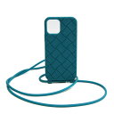 ボッテガ・ヴェネタ(Bottega Veneta) IPHONE 13 PRO ストラップ テックラバー 690685 ラバー バンパー ブルーグリーン【中古】