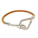 エルメス(Hermes) ジャンボ レザー,メタル 無し バングル ブラウン,シルバー【中古】