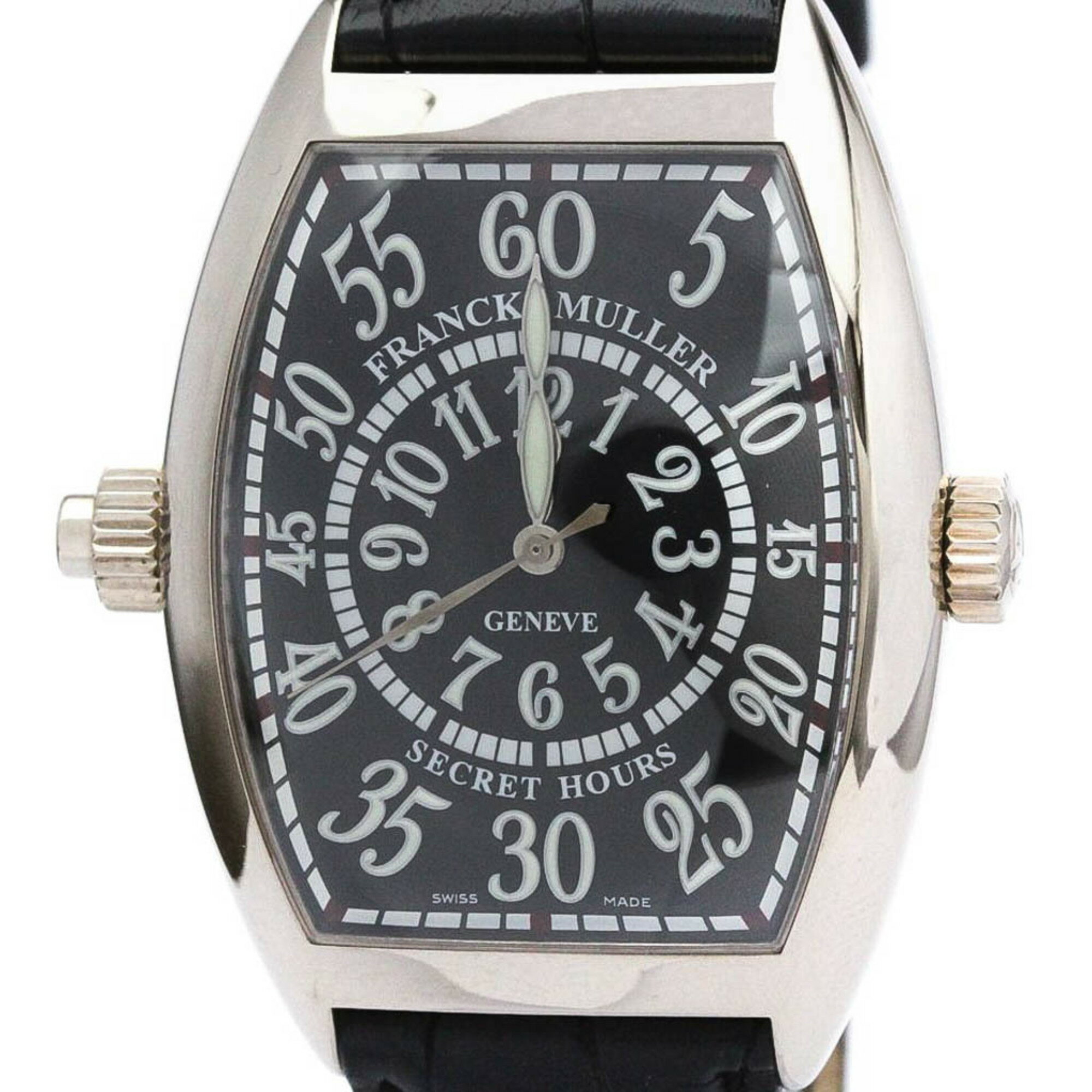 フランクミュラー (FRANCK MULLER) トノウカーベックス シークレットアワーズ K18 ホワイトゴールド レザー 自動巻き メンズ 時計 7880 SE H 2 (外装仕上げ済み)【中古】【中古】