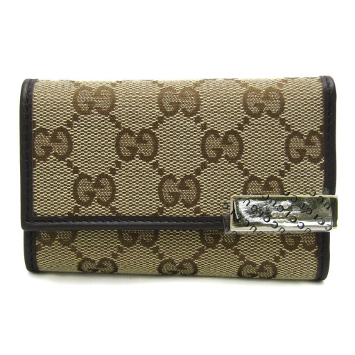 グッチ(Gucci) 三つ折りコンパクト財布 268831 レディース,メンズ レザー GGキャンバス キーケース ベージュ,ダークブラウン【中古】 グッチ(Gucci) 三つ折りコンパクト財布 268831 レディース,メンズ レザー GGキャンバス キーケース ベージュ,ダークブラウン【中古】