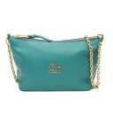 ミュウミュウ(Miu Miu) ロゴ レディース レザー ショルダーバッグ グリーン【中古】