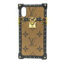 ルイ ヴィトン(Louis Vuitton) モノグラム アイトランク M67893 モノグラム バンパー iPhone X 対応 ブラック,ブラウン【中古】