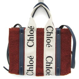 クロエ(Chloé) woody small CHC22AS397I239L0 レディース ウール ハンドバッグ,ショルダーバッグ ブラウン【中古】