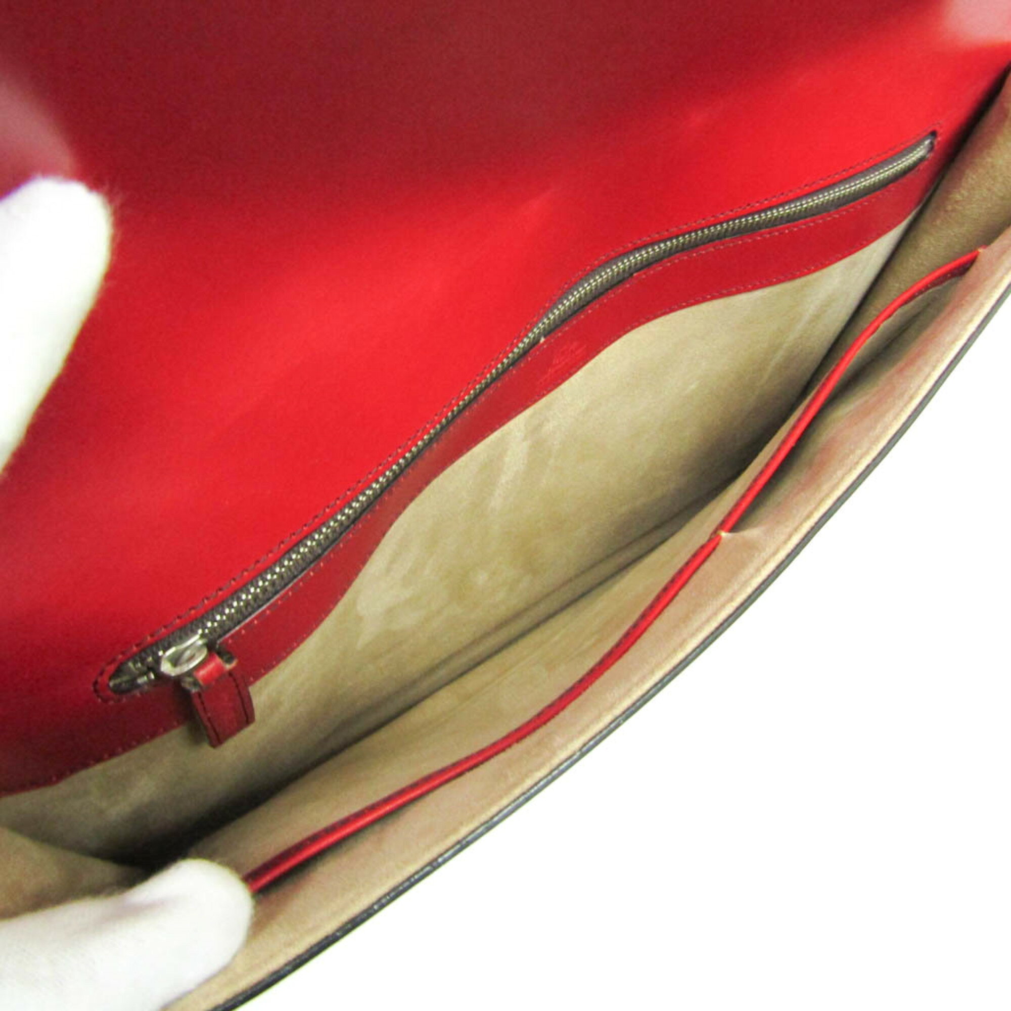 ココマイスター(COCOMEISTER) レディース,メンズ レザー クラッチバッグ レッド【中古】