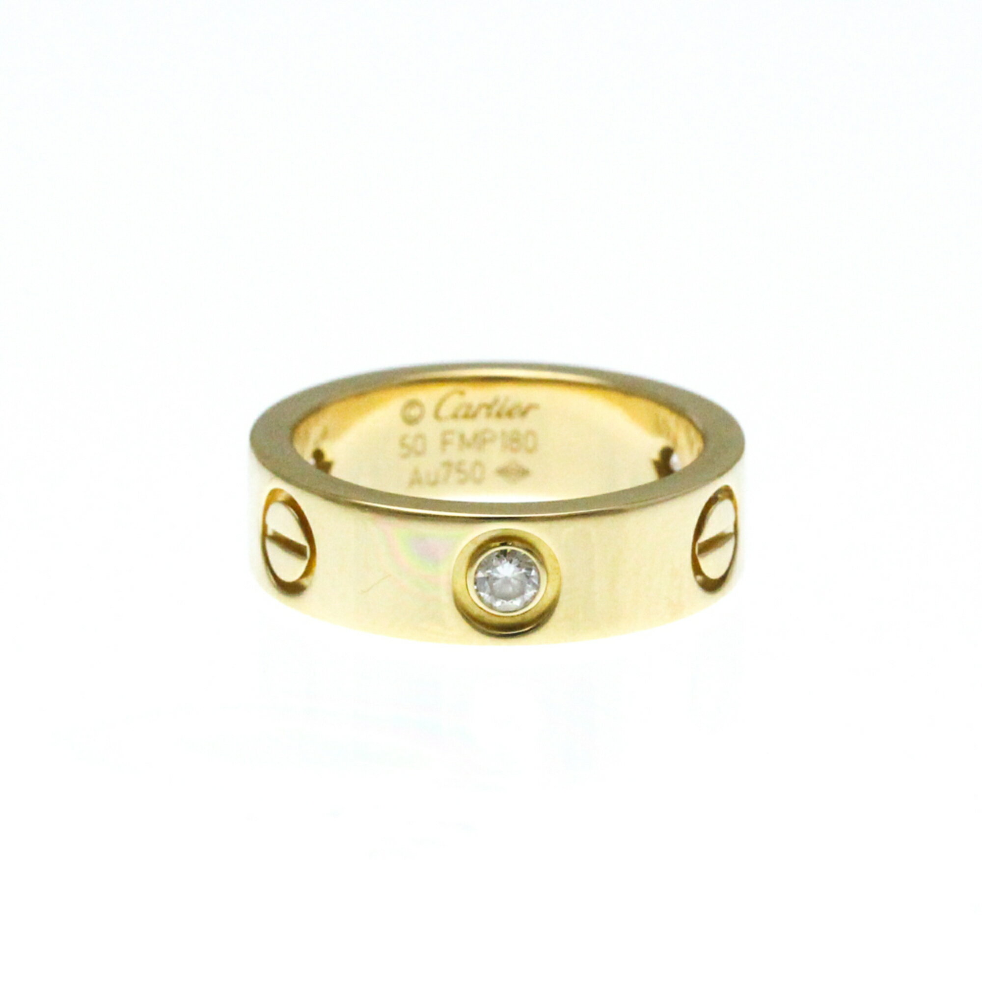 カルティエ(Cartier) ラブ ラブ リング K18イエローゴールド(K18YG) ファッション ダイヤモンド バンドリング ゴールド【中古】