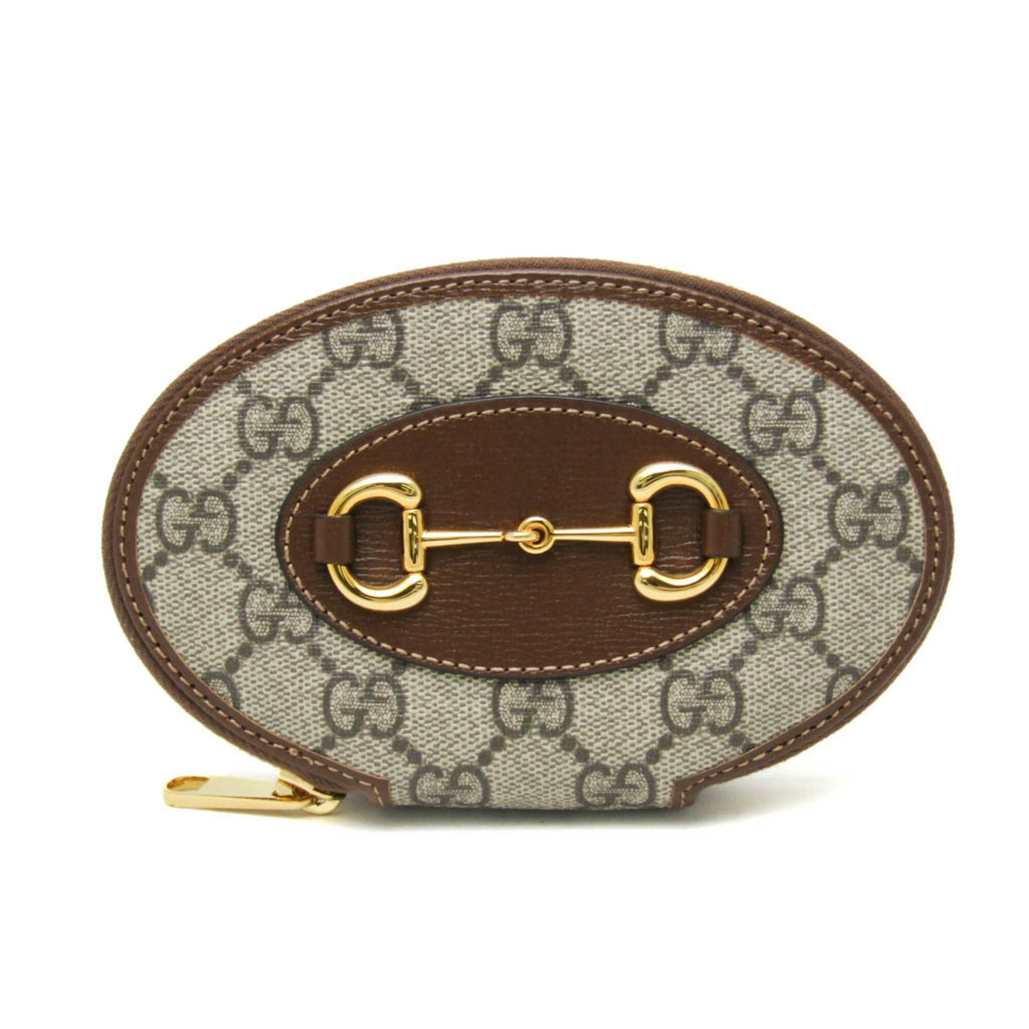 グッチ(Gucci) GGスプリーム ホースビット 1955 622040 レディース レザー,PVC 小銭入れ・コインケース ベージュ,ブラウン,ダークブラウン【中古】