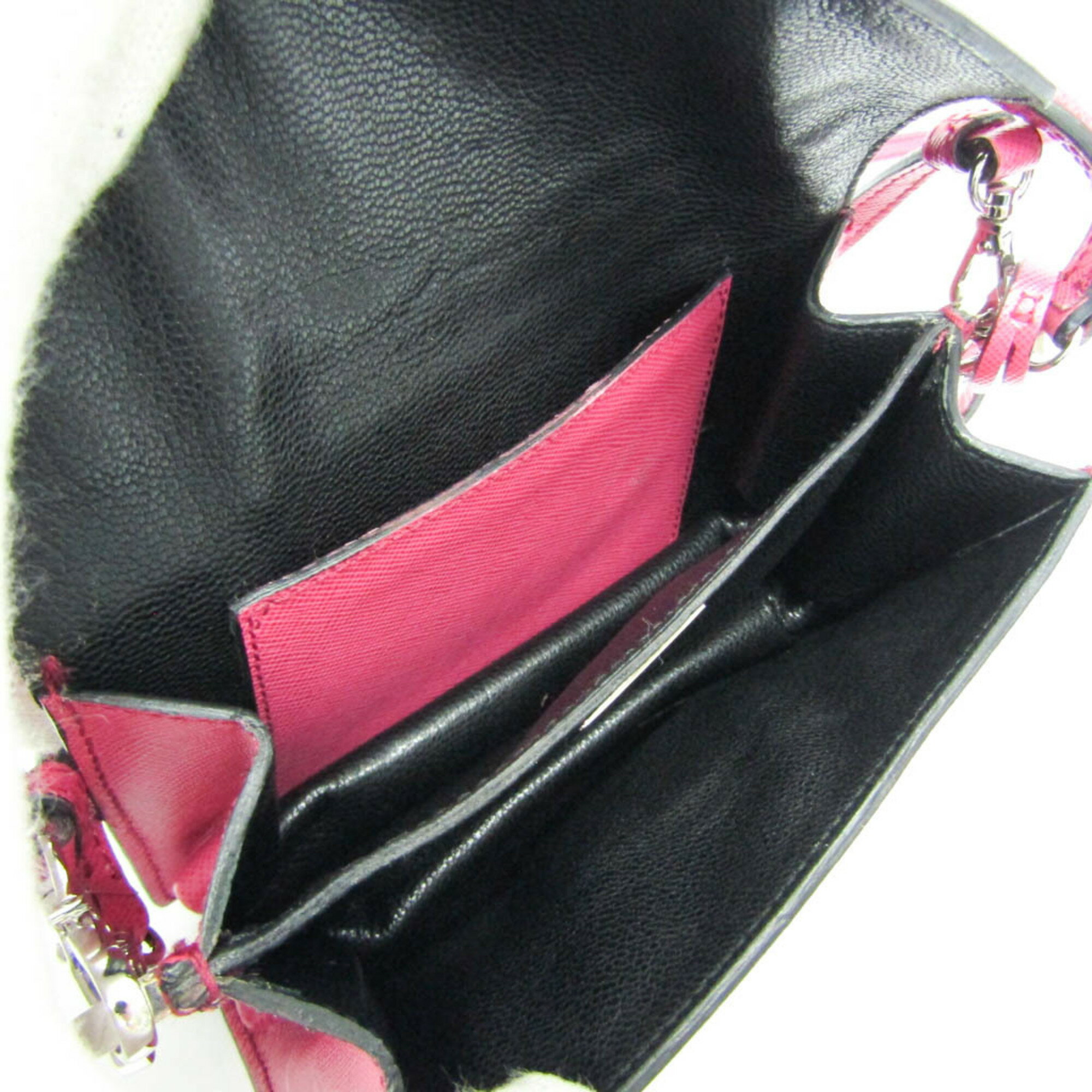 プラダ(Prada) サフィアーノ ミニ レディース レザー ショルダーバッグ ピンク【中古】