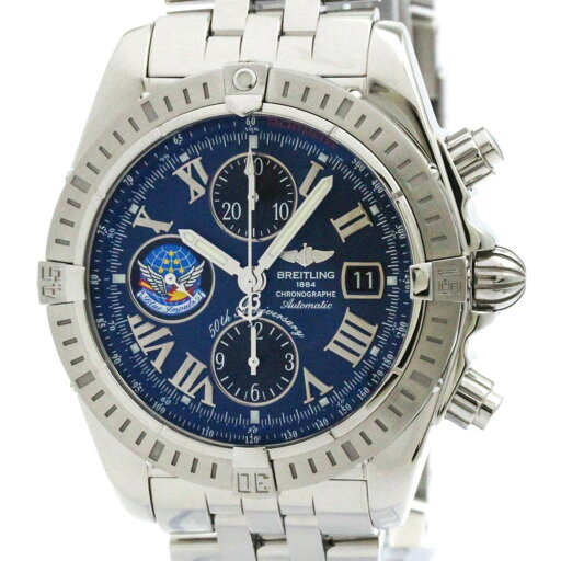 ブライトリング (BREITLING) クロノマット エボリューション ブルーインパルス 限定 ステンレススチール 自動巻き メンズ 時計 A13356 (外装仕上げ済み) 【中古】【中古】 ブライトリング (BREITLING) クロノマット エボリューション ブルーインパルス 限定 ステンレススチール 自動巻き メンズ 時計 A13356 (外装仕上げ済み) 【中古】【中古】