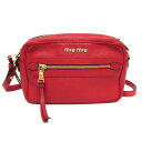 ミュウミュウ(Miu Miu) MADRAS 5BH116 レディース レザー ショルダーバッグ レッド【中古】