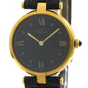 カルティエ (CARTIER) マスト ヴァンドーム ゴールドプレート レザー クォーツ ユニセックス 時計 590003 【中古】【中古】(2)