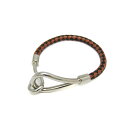 エルメス(Hermes) ジャンボ イントレチャート レザー,メタル バングル ブラック,ブラウン,シルバー【中古】