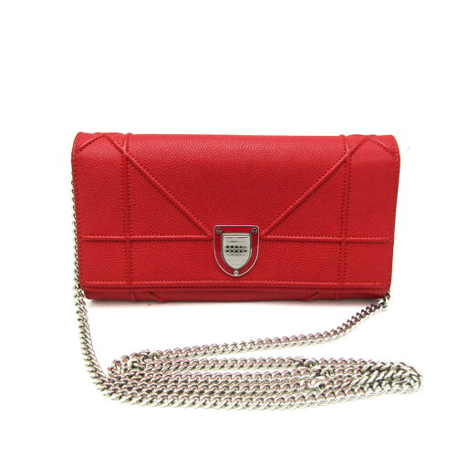 クリスチャン・ディオール(Christian Dior) ディオラマ S0311PVRG レディース レザー チェーン/ショルダーウォレット レッド【中古】 クリスチャン・ディオール(Christian Dior) ディオラマ S0311PVRG レディース レザー チェーン/ショルダーウォレット レッド【中古】