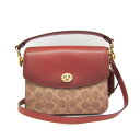 コーチ(Coach) シグネチャー キャシー19 89089 レディース レザー,コーティングキャンバス ハンドバッグ,ショルダーバッグ ベージュ,ブラウン【中...