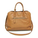 プラダ(Prada) サフィアーノ BN2553 レディース レザー ハンドバッグ,ショルダーバッグ キャメル【中古】