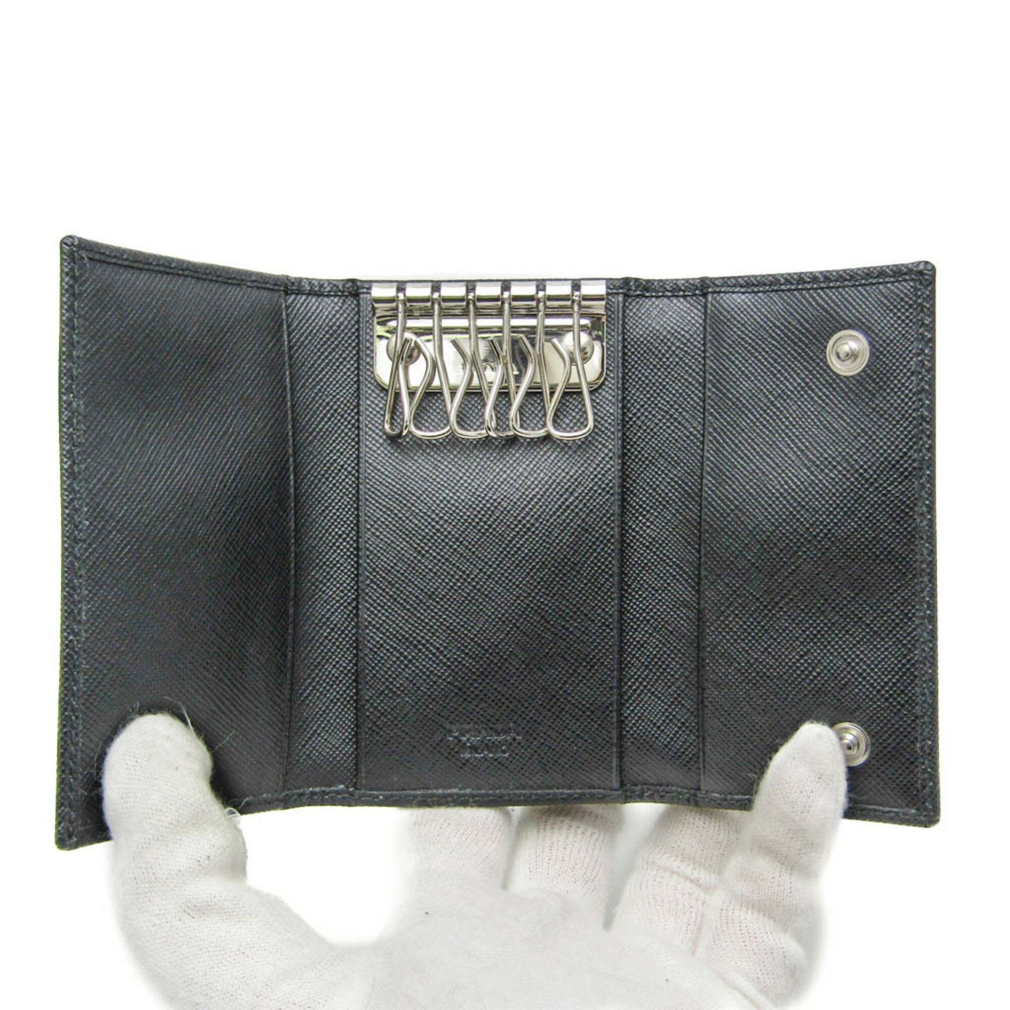 プラダ(Prada) サフィアーノ 2M0025 メンズ,レディース レザー キーケース ブラック【中古】