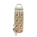 フェンディ(Fendi) ズッカ ボトルホルダー 7AL026 レディース レザー,ストロー ショルダーバッグ ベージュ,ホワイト【中古】(4)