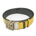 フェンディ(Fendi) FFロゴ メンズ,レディース レザー スタンダードベルト グレー,イエロー【中古】