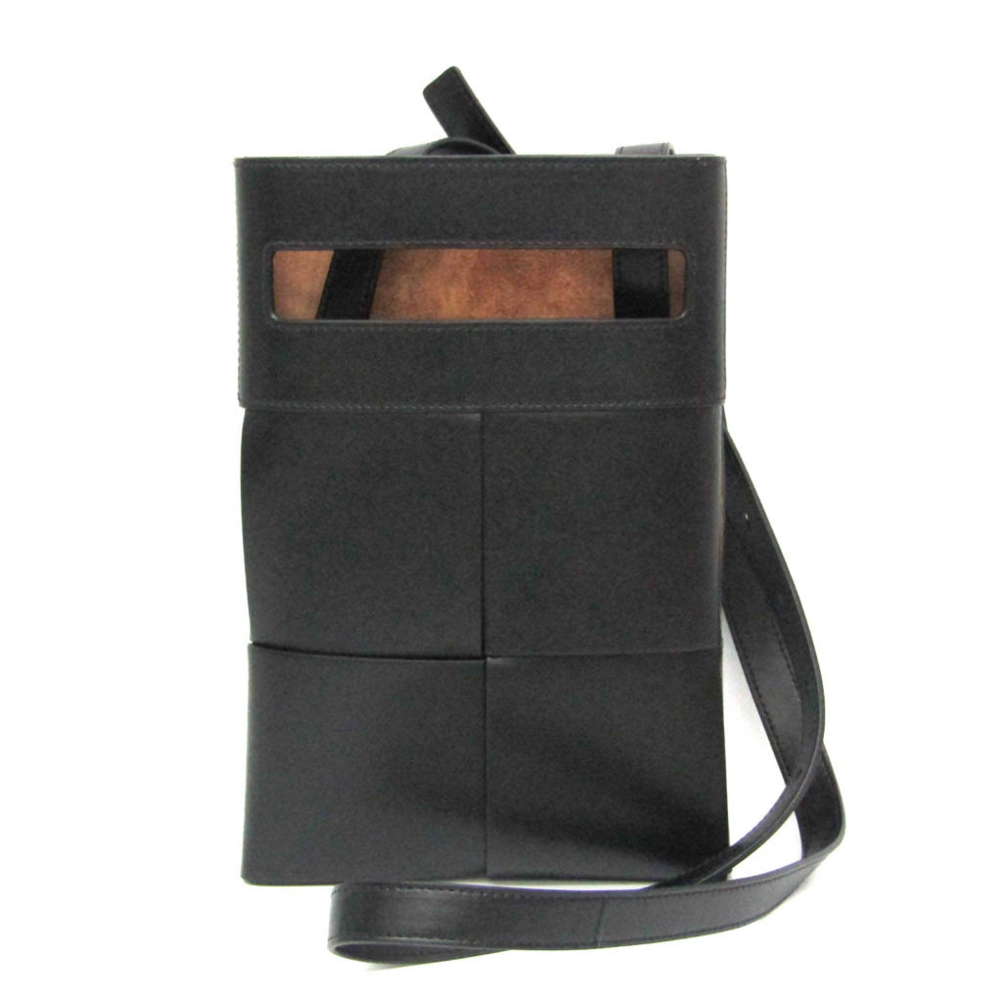 Rakuten - ボッテガ・ヴェネタ(Bottega Veneta) マキシイントレチャート 611364 レディース,メンズ レザー ショルダーバッグ ブラック【中古】