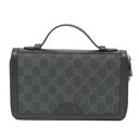 グッチ(Gucci) GGスプリーム トラベルケース 409206 メンズ,レディース GGスプリーム,レザー 長財布(二つ折り) ブラック【中古】(4)