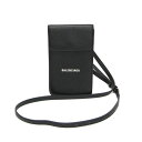 バレンシアガ(Balenciaga) スマートフォン カードホルダー メンズ,レディース レザー ショルダーバッグ ブラック【中古】