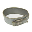 エルメス(Hermes) アルテミス レザー,メタル バングル ライトブルーグレー,シルバー【中古】