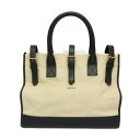 セリーヌ(Celine) レディース レザー,キャンバス ハンドバッグ ベージュ,ブラック【中古】(4)