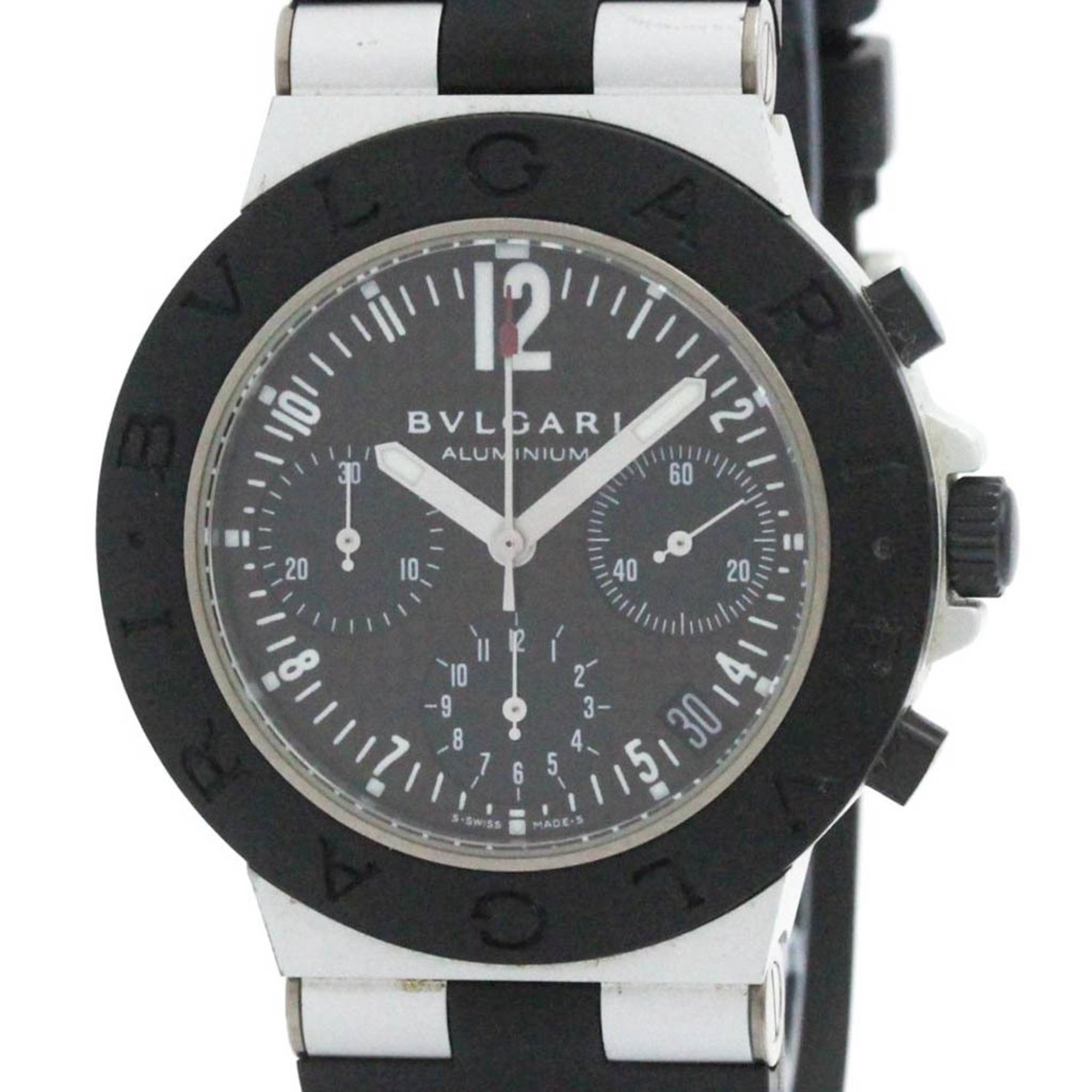 ブルガリ (BVLGARI) アルミニウム クロノグラフ ラバー 自動巻き メンズ 時計 AC38TA 【中古】【中古】