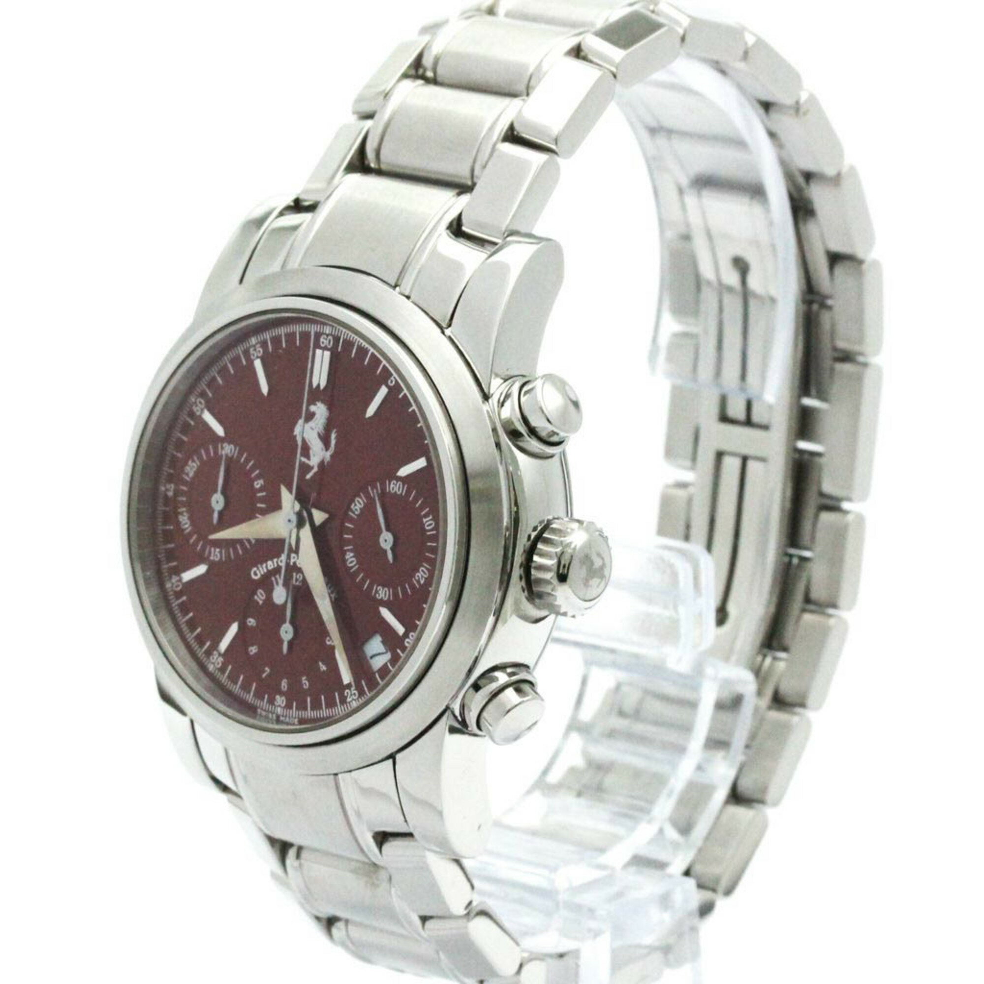 ジラールぺルゴ (GIRARD PERREGAUX) フェラーリ クロノグラフ ステンレススチール 自動巻き メンズ 時計 8020 (外装仕上げ済み)【中古】