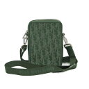 クリスチャン・ディオール(Christian Dior) オブリーク 2ESBC265CLP メンズ,レディース レザー ショルダーバッグ グリーン【中古】