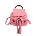 グッチ(Gucci) バンブー 370833 レディース レザー リュックサック ピンク【中古】(4)