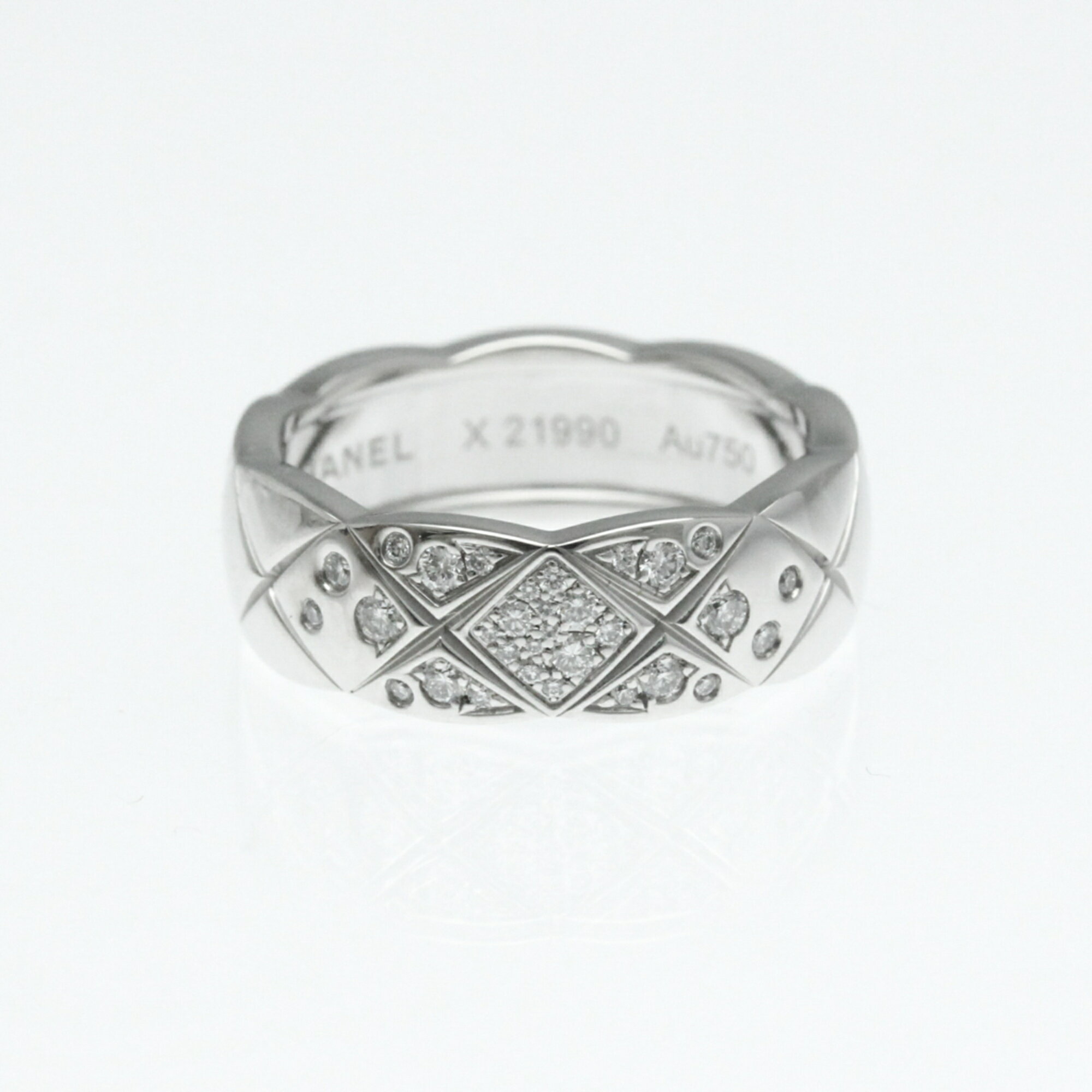 シャネル(Chanel) ココクラッシュ ミディアムサイズ ダイヤモンド リング K18ホワイトゴールド(K18WG) ファッション ダイヤモンド バンドリング...