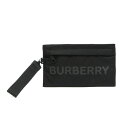 バーバリー(Burberry) ロゴ リストレットポーチ 8052840 レディース,メンズ ナイロン クラッチバッグ ブラック【中古】