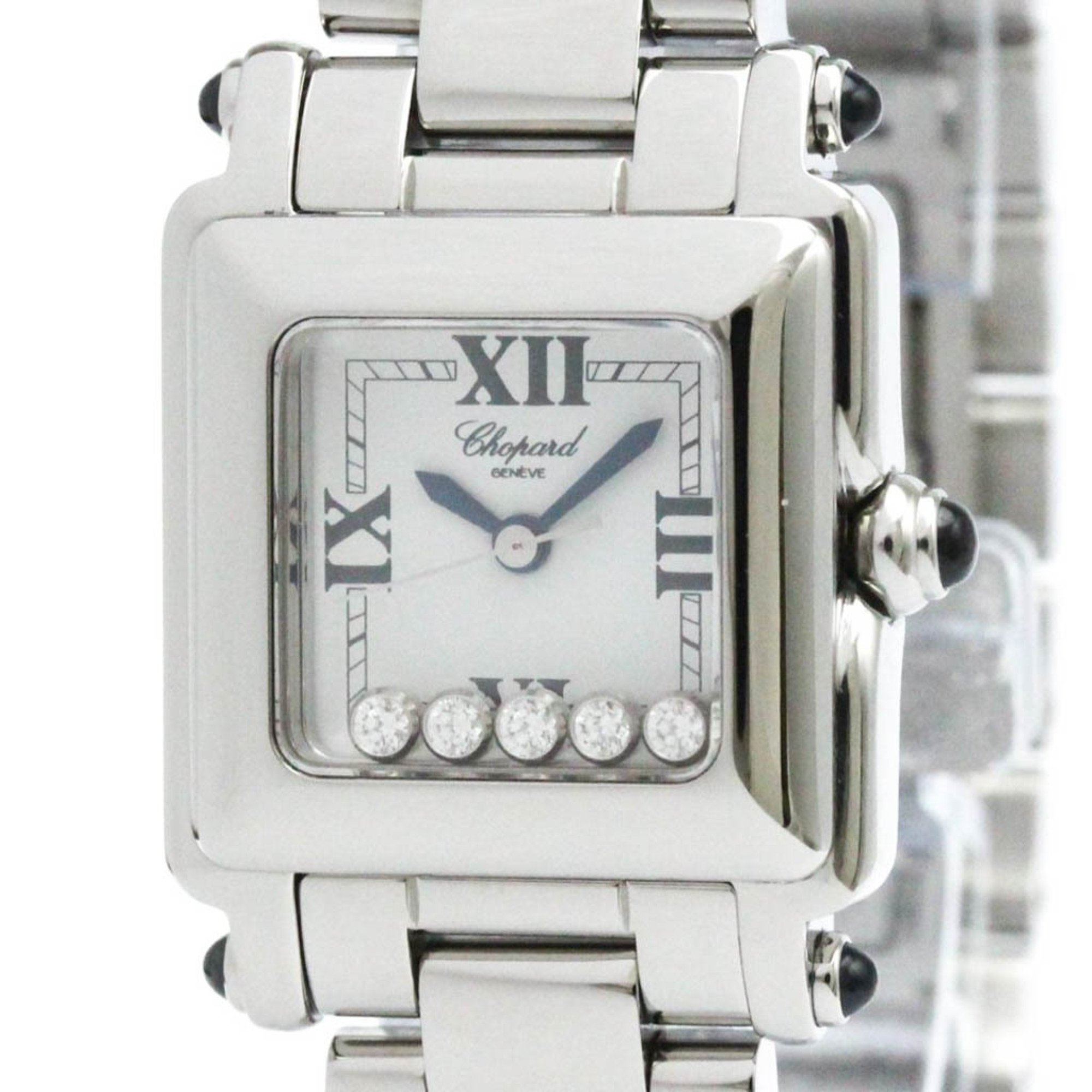 ショパール (CHOPARD) ハッピースポーツ スクエア ダイヤモンド ステンレススチール クォー ...