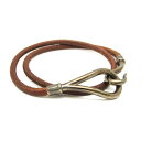エルメス(Hermes) ジャンボ チョーカー レザー,メタル バングル ブラウン,シルバー【中古】