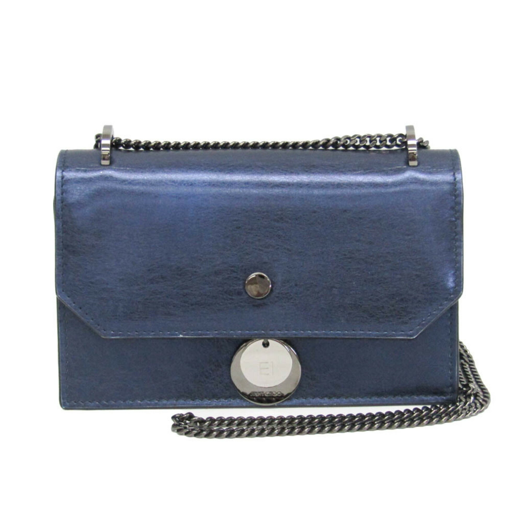 ジミーチュウ(Jimmy Choo) フィンリー FINLEY 0C2585 レディース レザー ショルダーバッグ メタリックパープル【中古】