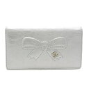 シャネル(Chanel) ココマーク リボン A46896 レディース レザー 長財布(二つ折り) シルバー【中古】