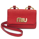 ミュウミュウ(Miu Miu) レディース レザー,スエード ショルダーバッグ レッド【中古】