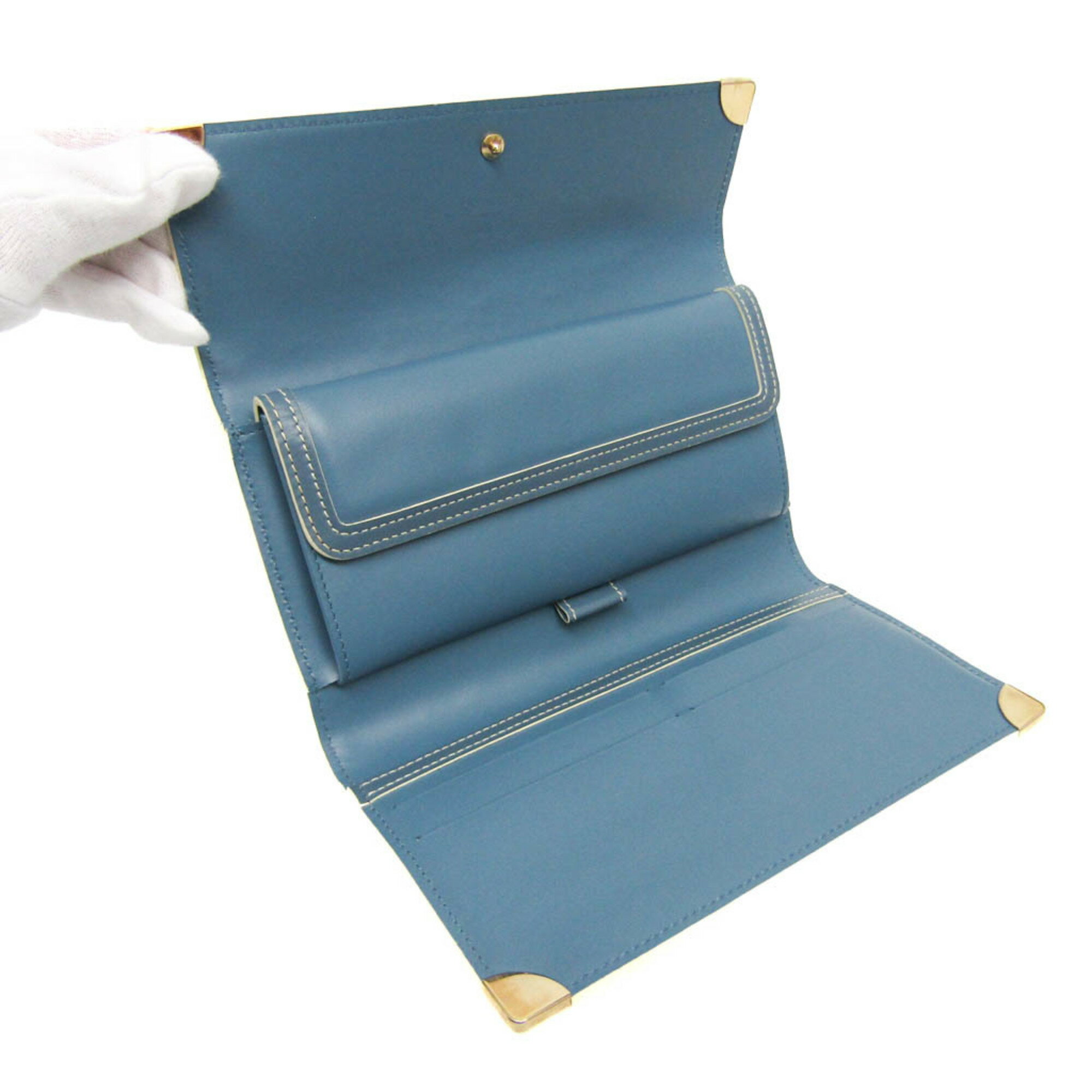 ルイ・ヴィトン(Louis Vuitton) スハリ ポルトトレゾール インターナショナル M91837 レディース,メンズ スハリ 長財布（三つ折り） ブルー【中古】