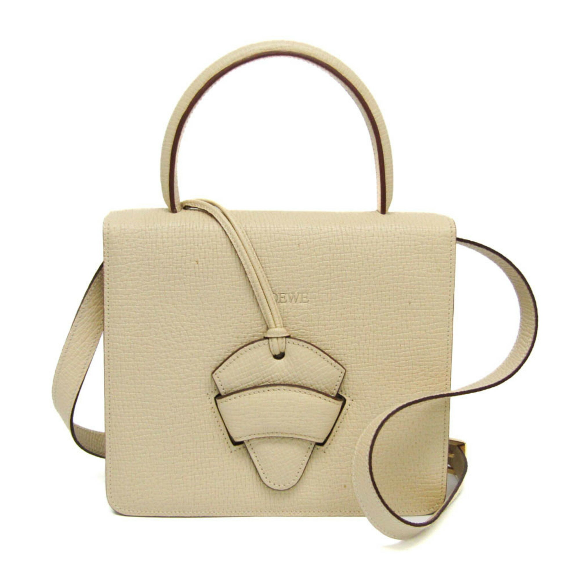 Rakuten - ロエベ(Loewe) バルセロナ レディース レザー ハンドバッグ,ショルダーバッグ クリーム【中古】