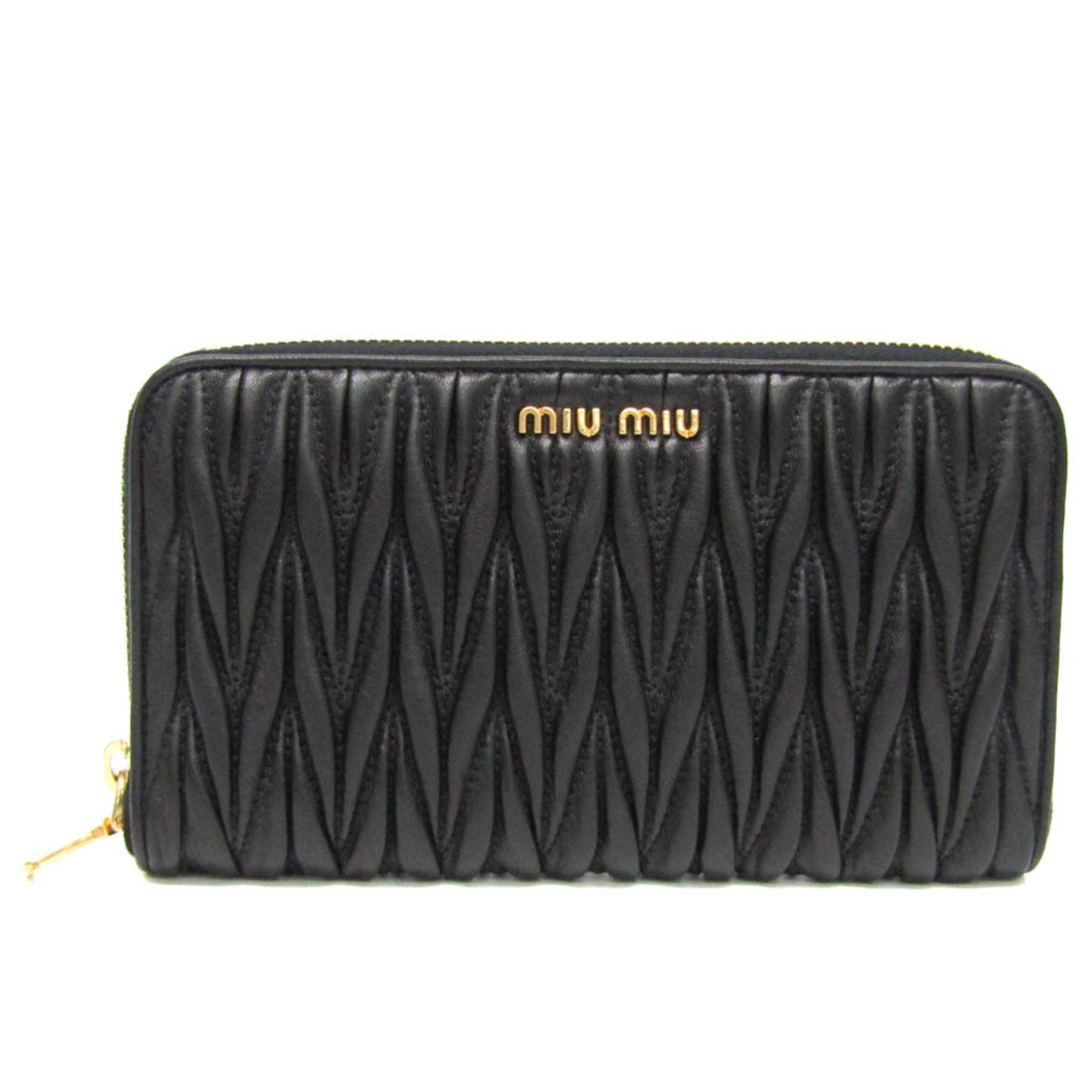�ߥ奦�ߥ奦(Miu Miu) �ޥƥ�å� 5M0506 ��ǥ����� �쥶�� Ĺ���ۡ�����ޤ�� �֥�å�����š�