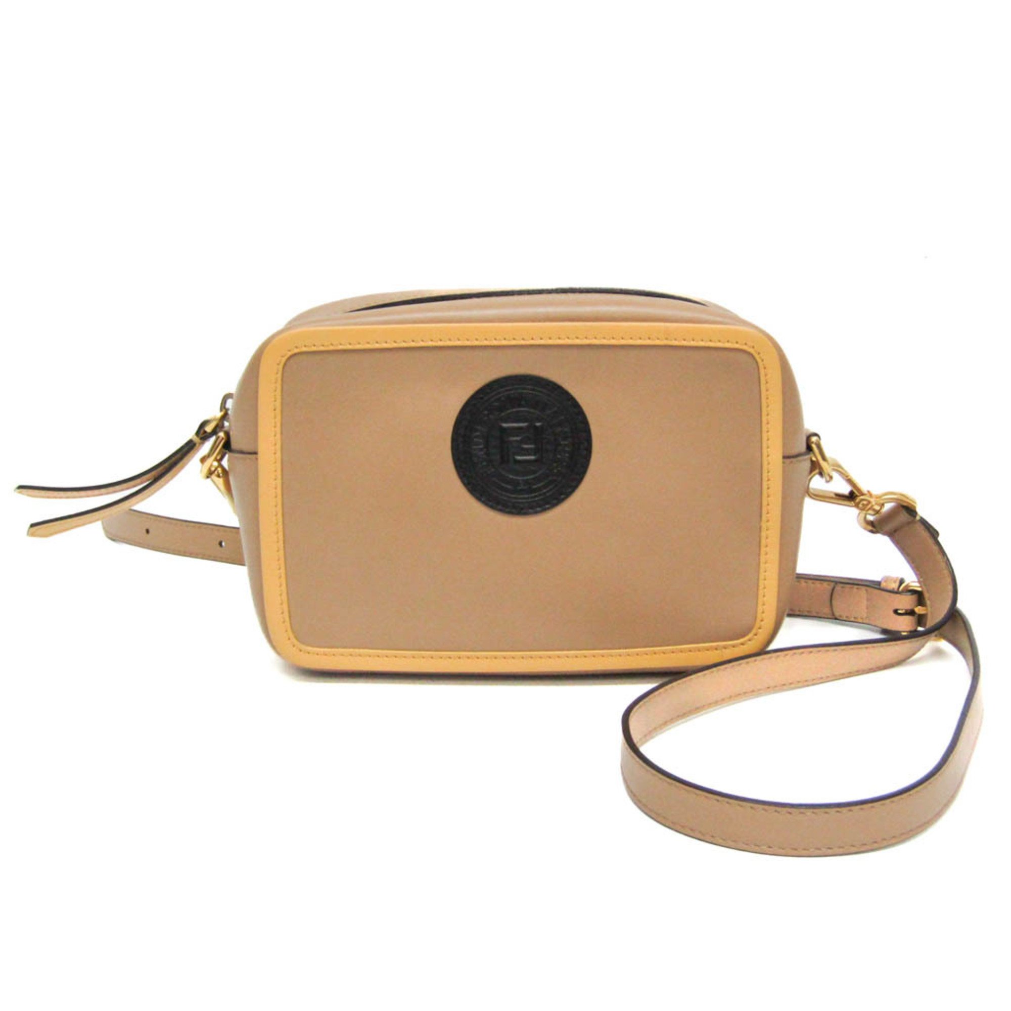 Rakuten - フェンディ(Fendi) ポシェットキャム 8BS019 レディース レザー ショルダーバッグ ベージュ,イエロー【中古】