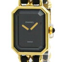 シャネル (CHANEL) プルミエール XL サイズ ゴールドプレート レザー クォーツ レディース 時計 H0001【中古】