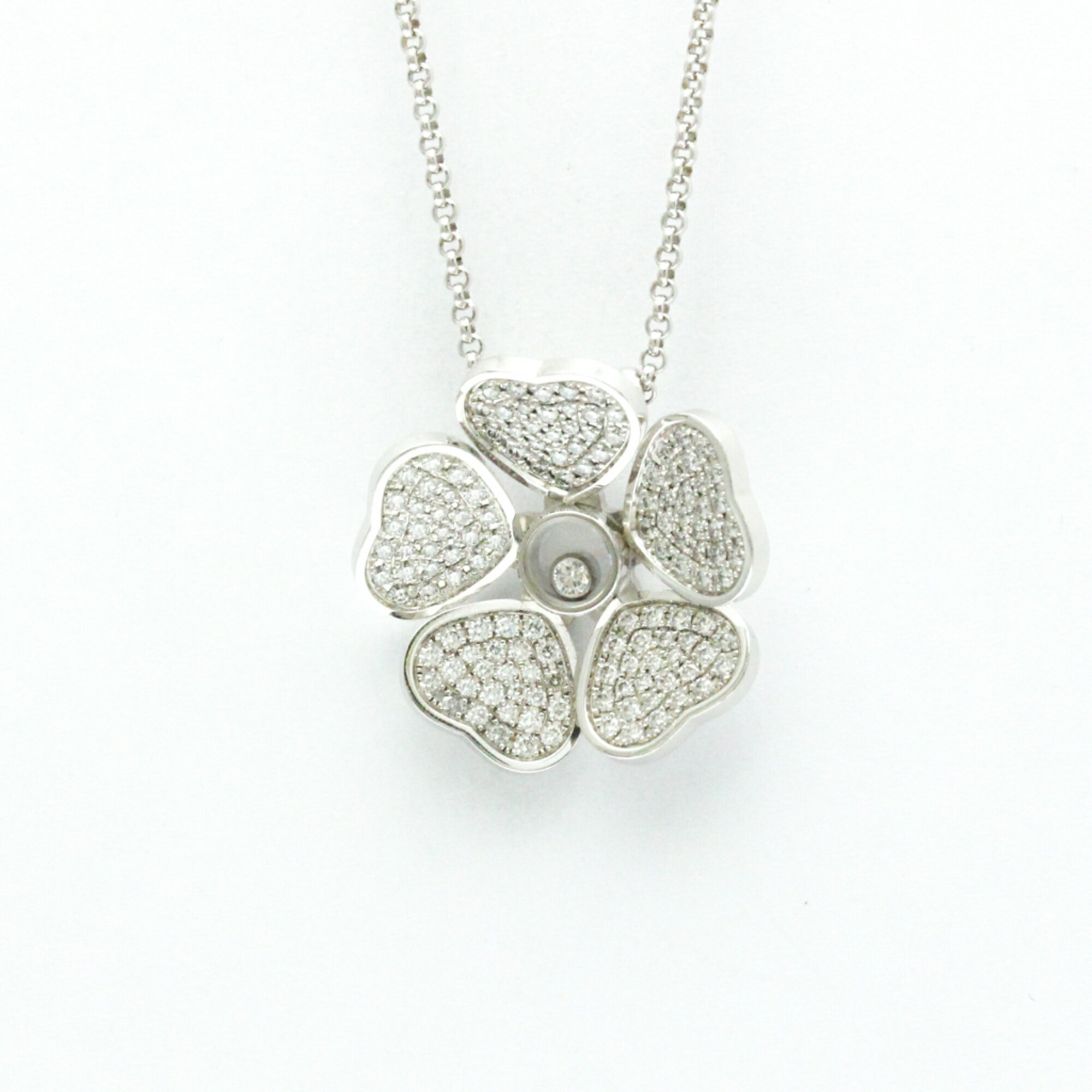 ショパール(Chopard) K18ホワイトゴールド(K18WG) ダイヤモンド メンズ,レディース ファイン ペンダントネックレス (シルバー) ハッピーダイ...