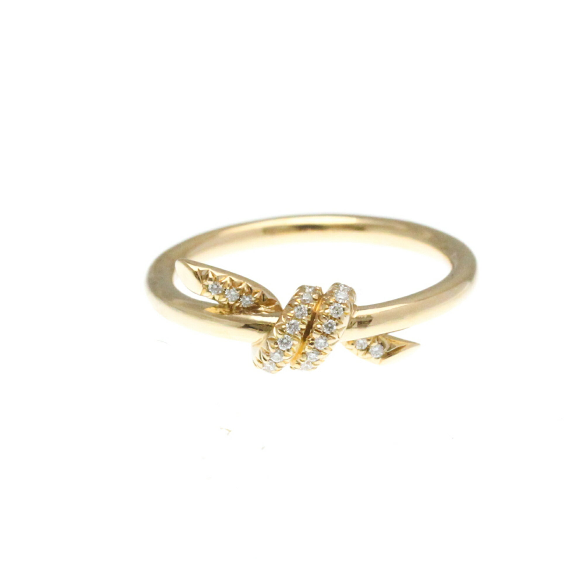 ティファニー(Tiffany) ノットリング ダイヤモンド K18ピンクゴールド(K18PG) 婚約&結婚式用 ダイヤモンド バンドリング ピンクゴールド(PG)【中古】