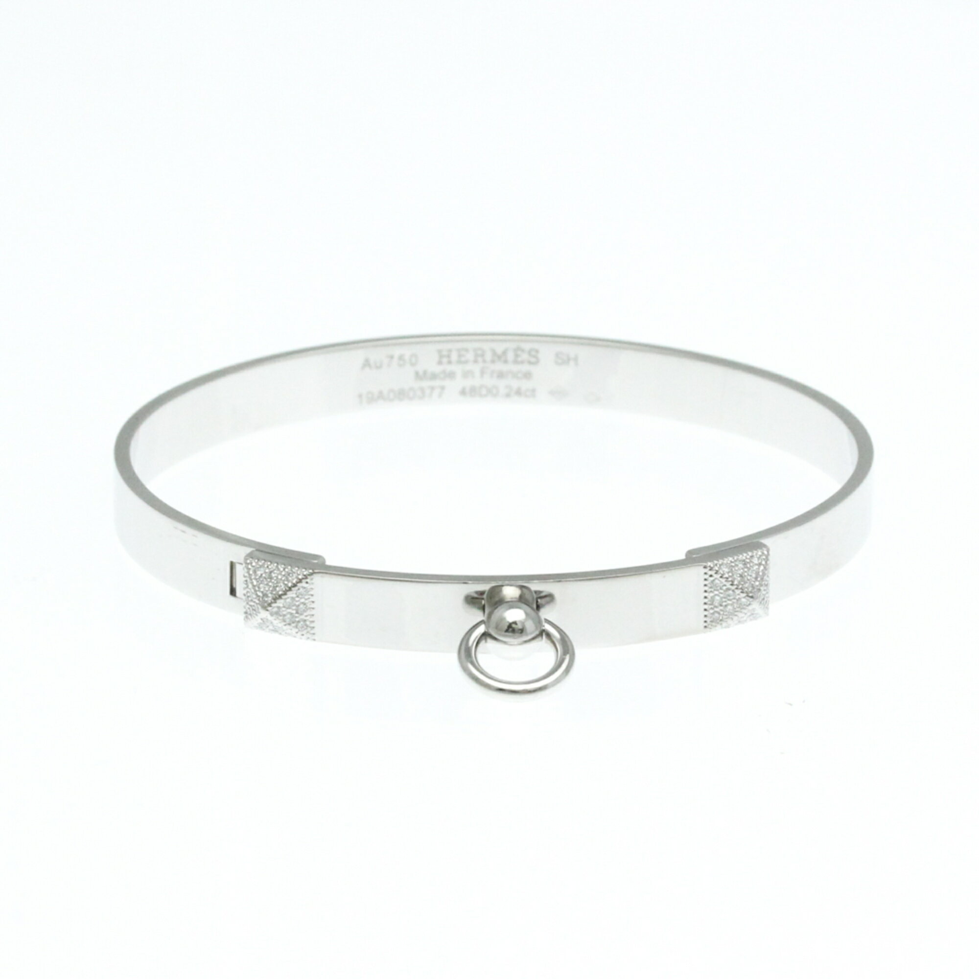 エルメス(Hermes) コリエドシアン PM ダイヤモンド バングル K18ホワイトゴールド(K18WG) ダイヤモンド バングル カラット/0.24 シルバ...