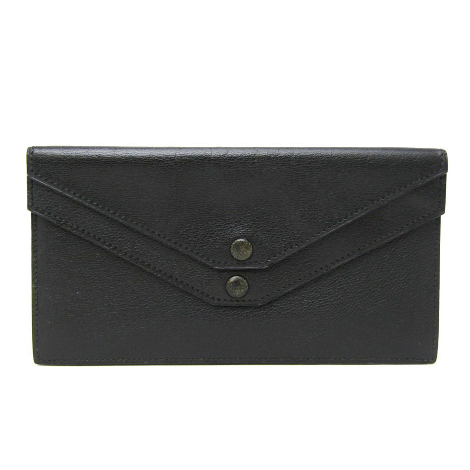 エルメス(Hermes) フラップウォレット メンズ,レディース シェーブル 長財布（二つ折り） ブラック【中..