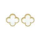 ヴァン・クリーフ&アーペル(Van Cleef & Arpels) ヴィンテージアルハンブラ ピアス マザーオブパール K18イエローゴールド(K18YG) ス...
