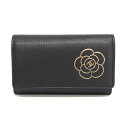 シャネル(Chanel) カメリア レディース レザー キーケース ブラック【中古】