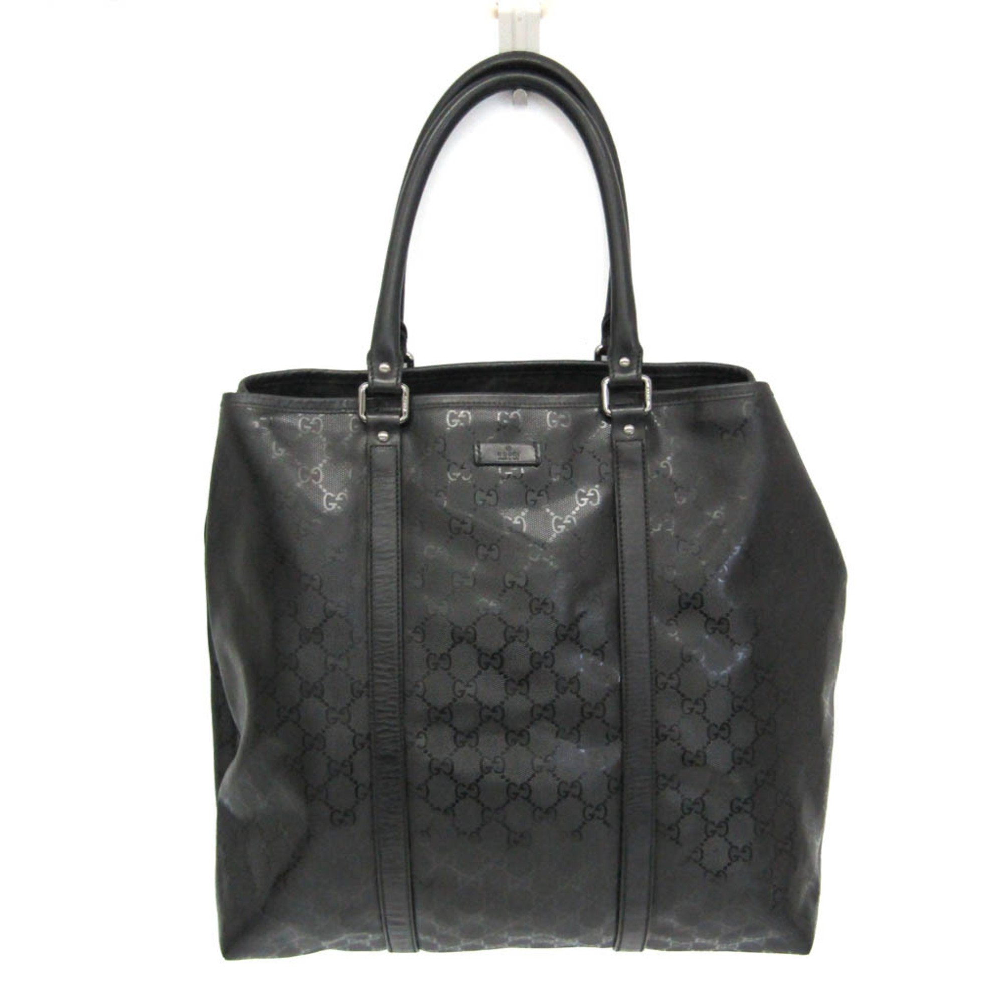 グッチ(Gucci) GGインプリメ 223668 レディース,メンズ GGインプリメ,レザー トートバッグ ブラック【中古】