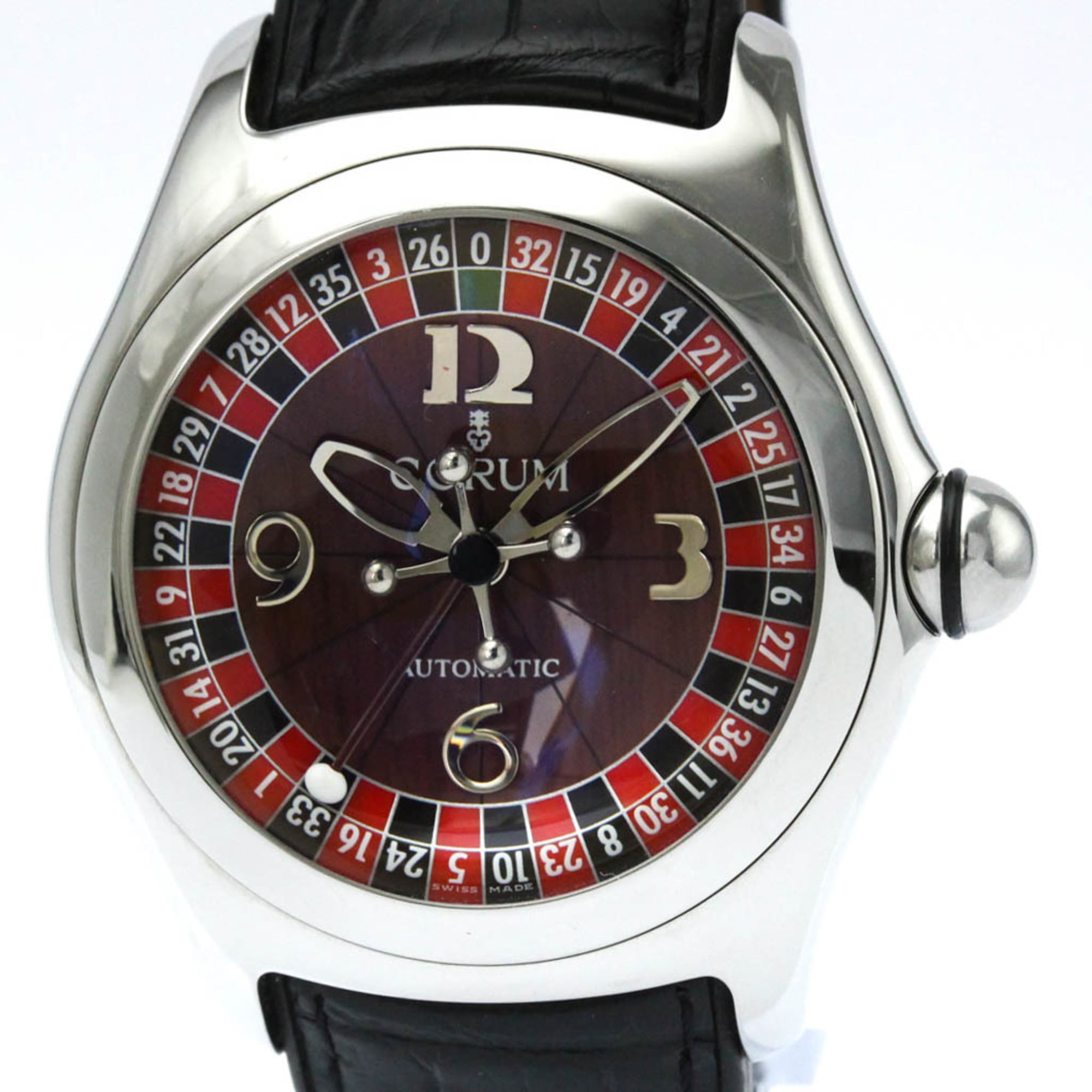 コルム (CORUM) バブル カジノ ロワイヤル ステンレススチール レザー 自動巻き メンズ 時 ...
